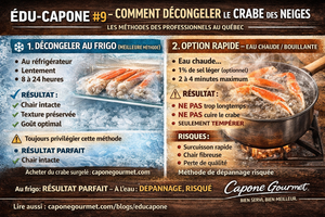 🦀 ÉDU-CAPONE #9 — COMMENT DÉCONGELER LE CRABE DES NEIGES SANS PERDRE LA QUALITÉ