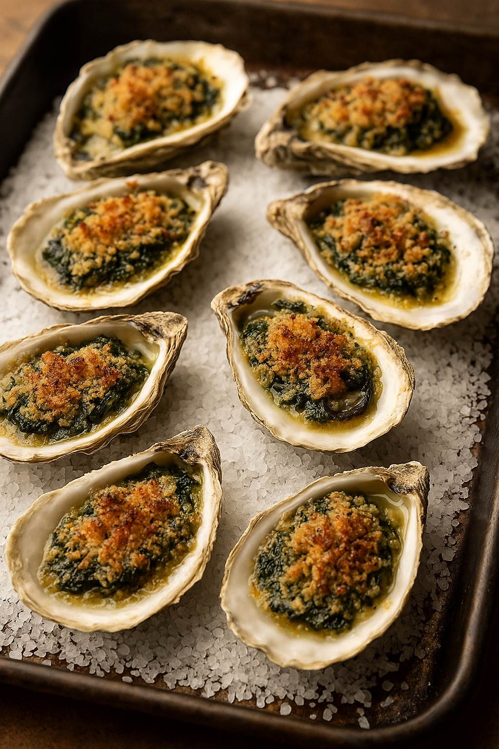 Huîtres Rockefeller gratinées au four – recette Capone Gourmet