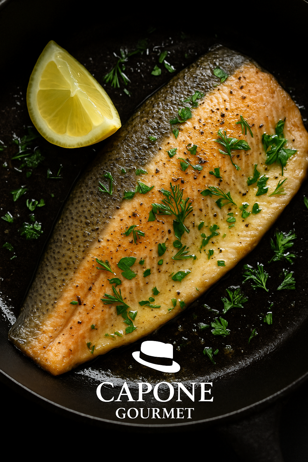 Filet de truite arc-en-ciel poêlé au beurre citronné – Recette Capone Gourmet