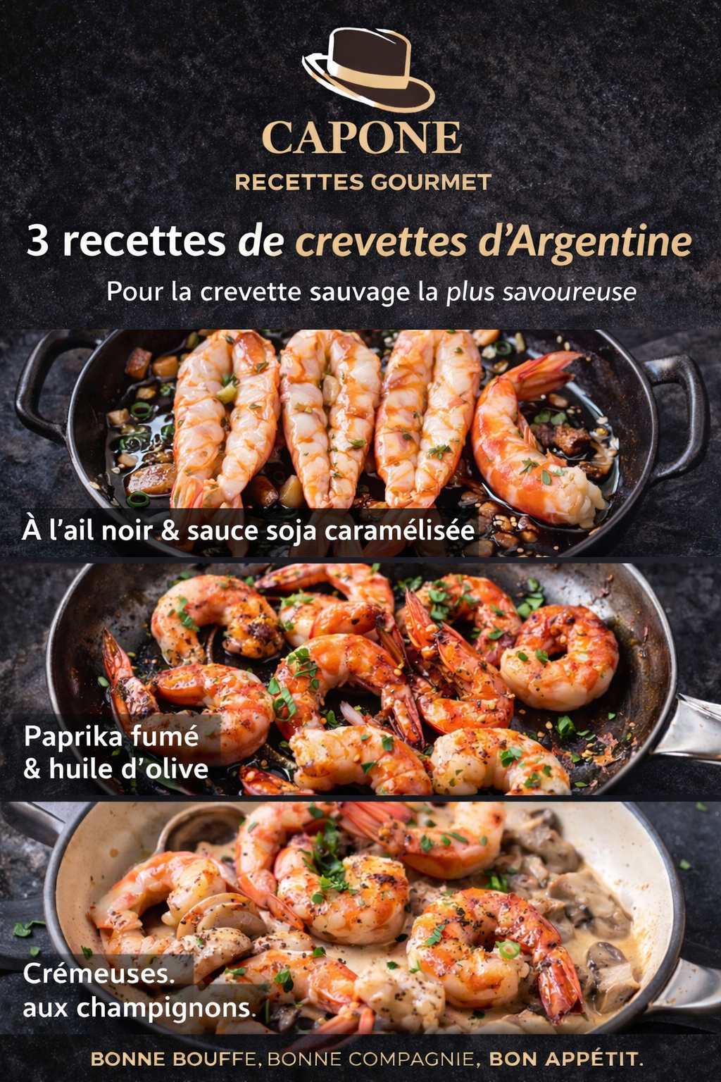 3 recettes de crevettes d’Argentine | Recettes Capone Gourmet