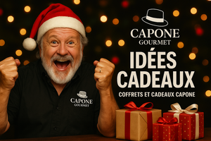 Bannière Collection Coffrets Cadeaux Gourmets – Capone Gourmet – Noël 2025