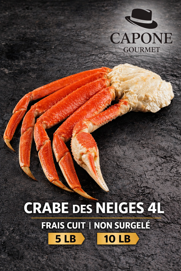 SECTION CRABE DES NEIGES 4L (12–14 oz) – FRAIS CUIT NON SURGELÉ | CAPONE GOURMET