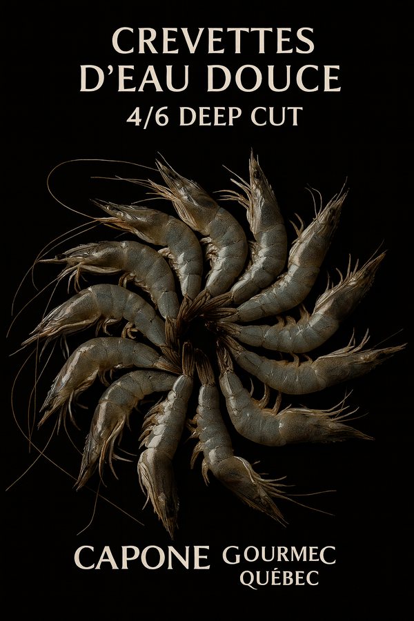 Crevettes d’eau douce 4/6 deep-cut Capone Gourmet – sans tête, formats pro