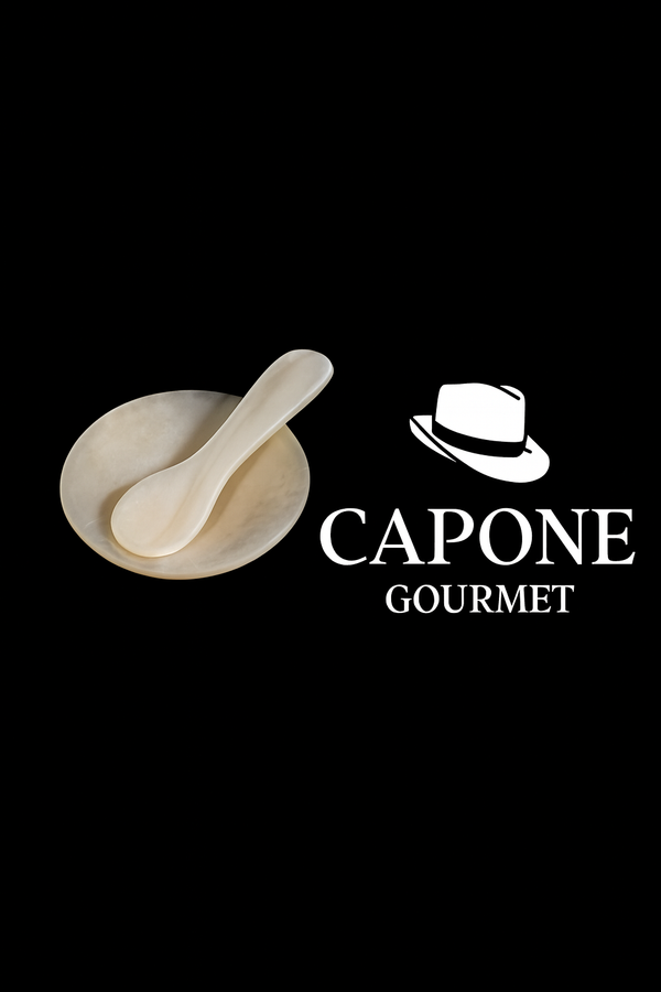 Cuillère & Assiette en Nacre – Accessoires Caviar | Capone Gourmet