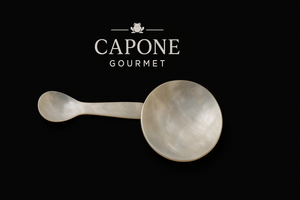 Cuillère et assiette en nacre pour caviar – Capone Gourmet