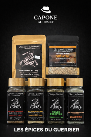 Kit Les Épices du Guerrier avec rub à steak au café, mélanges boréaux et épices BBQ – Capone Gourmet
