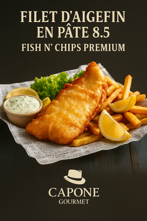 Filet d’aiglefin en pâte 8.5 dorée Fish n’ Chips premium Capone Gourmet