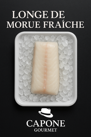 Longe de morue fraîche d’Islande sur glace – Capone Gourmet