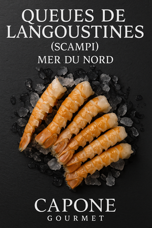 Queues de langoustines Scampi de la Mer du Nord – chair ferme et sucrée – Capone Gourmet Québec